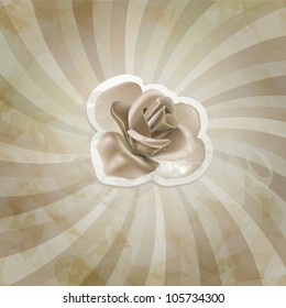 Vintage vector background with rose