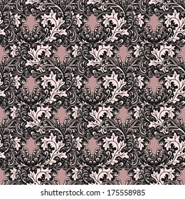 Vintage vector background. Seamless floral pattern