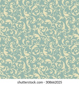 Vintage vector background Seamless ornate pattern. Retro background with elegant pattern for invitation, greeting card,  textile or paper design