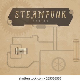 Vintage vector background, steampunk style