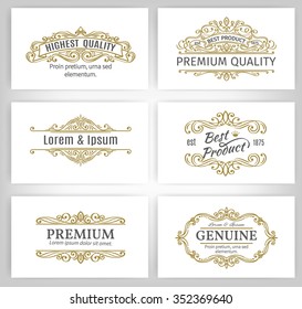 Vintage Vector Banners Labels Frames. Calligraphic Design Elements . Decorative Swirls,Scrolls, Dividers and Page Decoration.  