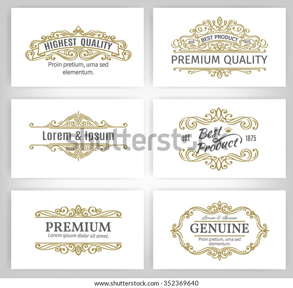 Vintage Vector Banners Labels Frames. Calligraphic\
Design Elements . Decorative Swirls,Scrolls, Dividers and Page\
Decoration.  