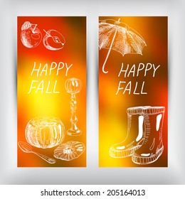 Vintage vector banners set. Vector illustration.