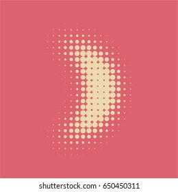Vintage Vector Basic Shape Crescent Moon Halftone Dot Pattern Design