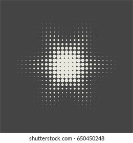 Vintage Vector Basic Shape Star Halftone Dot Pattern Design