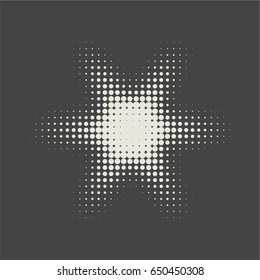 Vintage Vector Basic Shape Star Halftone Dot Pattern Design