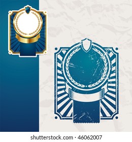 Vintage vector blue frame