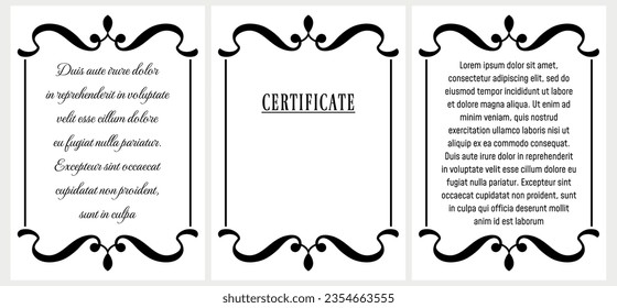 Diseño de marco vectorial de borde vintage. Se puede utilizar para cortar láser, señales, invitaciones, certificados, tarjetas de visita o plantillas de páginas de menú. Fondo de marco de arte retro en estilo caligráfico clásico