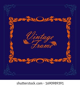 Rahmen für die Gravierung von Vintage-Vektorillustrationen und Hintergrundgrafik
