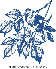 Vintage ramo de vetor. Perfeito para convites de casamento, cartões de felicitações e decorações. Com folhas e galhos elegantes desenhados à mão.