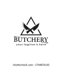 vintage vector of butchery logo template, knife logo template