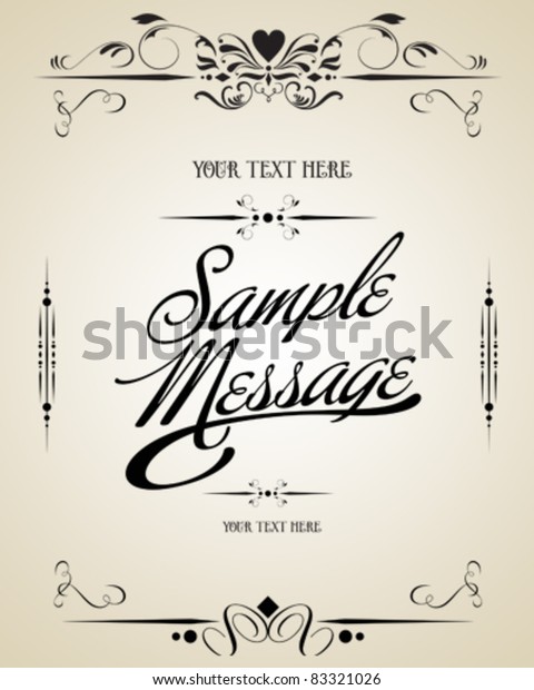 Vintage vector calligraphic\
set