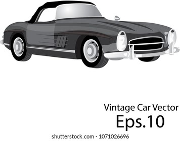 vintage vector car eps.10 old car illustration full editable