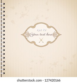 Vintage vector card.  Old paper and blots.Frame for your text.
