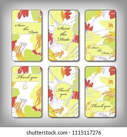 Vintage vector card templates. Can be used for Save The Date, baby shower, mothers day, valentines day, birthday cards, invitations. Seamless pattern is masked. Template Vector response card 