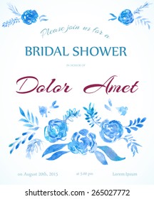 Vintage vector card templates. Can be used for Save The Date, baby shower, mothers day, valentines day, birthday cards, invitations. Vector watercolor illustration