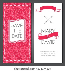 Vintage vector card templates. Can be used for Save The Date, baby shower, mothers day, wedding, valentines day, birthday cards, invitations. 