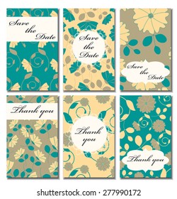 Vintage vector card templates. Can be used for Save The Date, baby shower, mothers day, valentines day, birthday cards, invitations. Template Vector response card save the date card
