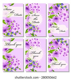 Vintage vector card templates. Can be used for Save The Date, baby shower, mothers day, valentines day, birthday cards, invitations. Template Vector response card save the date card