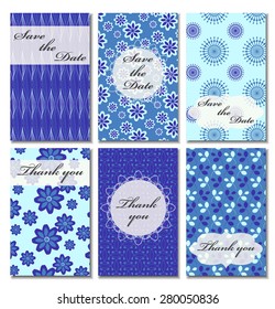 Vintage vector card templates. Can be used for Save The Date, baby shower, mothers day, valentines day, birthday cards, invitations. Seamless pattern is masked. Template response card save the date