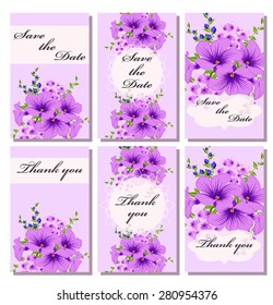 Vintage vector card templates. Can be used for Save The Date, baby shower, mothers day, valentines day, birthday cards, invitations. Template Vector response card save the date card