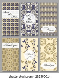 Vintage vector card templates. Can be used for Save The Date, baby shower, mothers day, valentines day, birthday cards, invitations. Template Vector response card 