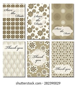 Vintage vector card templates. Can be used for Save The Date, baby shower, mothers day, valentines day, birthday cards, invitations. Template Vector response card 