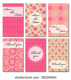 Vintage vector card templates. Can be used for Save The Date, baby shower, mothers day, valentines day, birthday cards, invitations. Template Vector response card 