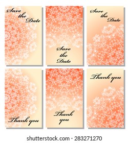 Vintage vector card templates. Can be used for Save The Date, baby shower, mothers day, valentines day, birthday cards, invitations. Template response card save the date 