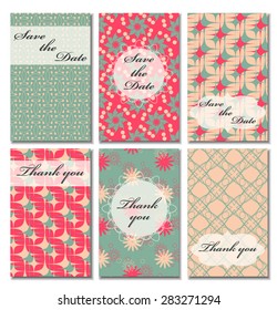 Vintage vector card templates. Can be used for Save The Date, baby shower, mothers day, valentines day, birthday cards, invitations. Template Vector response card 