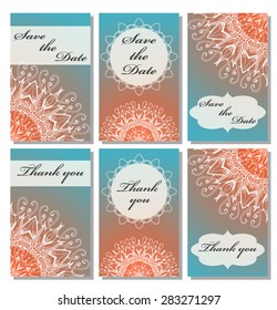 Vintage vector card templates. Can be used for Save The Date, baby shower, mothers day, valentines day, birthday cards, invitations. Template Vector response card save the date card