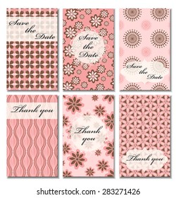 Vintage vector card templates. Can be used for Save The Date, baby shower, mothers day, valentines day, birthday cards, invitations. Template Vector response card 