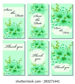 Vintage vector card templates. Can be used for Save The Date, baby shower, mothers day, valentines day, birthday cards, invitations. Template Vector response card save the date card