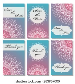 Vintage vector card templates. Can be used for Save The Date, baby shower, mothers day, valentines day, birthday cards, invitations. Template Vector response card save the date card