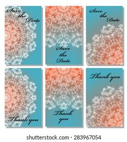 Vintage vector card templates. Can be used for Save The Date, baby shower, mothers day, valentines day, birthday cards, invitations. Template response card save the date 