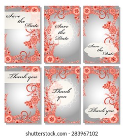 Vintage vector card templates. Can be used for Save The Date, baby shower, mothers day, valentines day, birthday cards, invitations. Template Vector response card save the date card