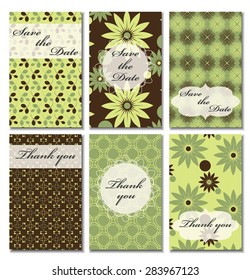 Vintage vector card templates. Can be used for Save The Date, baby shower, mothers day, valentines day, birthday cards, invitations. Template response card save the date 