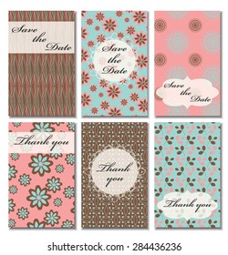 Vintage vector card templates. Can be used for Save The Date, baby shower, mothers day, valentines day, birthday cards, invitations. Template response card save the date 
