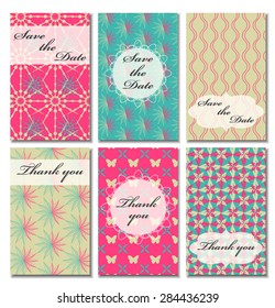 Vintage vector card templates. Can be used for Save The Date, baby shower, mothers day, valentines day, birthday cards, invitations. Template response card save the date 