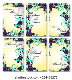 Vintage vector card templates. Can be used for Save The Date, baby shower, mothers day, valentines day, birthday cards, invitations. Template Vector response card save the date card