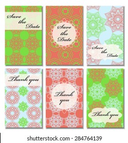 Vintage vector card templates. Can be used for Save The Date, baby shower, mothers day, valentines day, birthday cards, invitations. Template response card save the date 