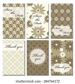 Vintage vector card templates. Can be used for Save The Date, baby shower, mothers day, valentines day, birthday cards, invitations. Template response card save the date 