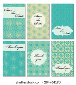 Vintage vector card templates. Can be used for Save The Date, baby shower, mothers day, valentines day, birthday cards, invitations. Template response card save the date 