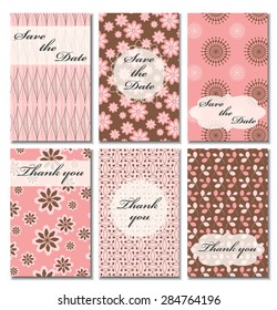 Vintage vector card templates. Can be used for Save The Date, baby shower, mothers day, valentines day, birthday cards, invitations. Template response card save the date 