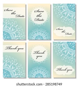 Vintage vector card templates. Can be used for Save The Date, baby shower, mothers day, valentines day, birthday cards, invitations. Template Vector response card save the date card