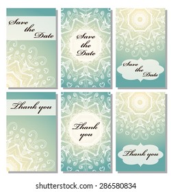 Vintage vector card templates. Can be used for Save The Date, baby shower, mothers day, valentines day, birthday cards, invitations. Template Vector response card save the date card