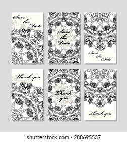 Vintage vector card templates. Can be used for Save The Date, baby shower, mothers day, valentines day, birthday cards, invitations. Template Vector response card save the date card