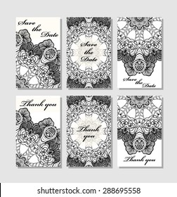 Vintage vector card templates. Can be used for Save The Date, baby shower, mothers day, valentines day, birthday cards, invitations. Template Vector response card save the date card