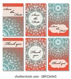 Vintage vector card templates. Can be used for Save The Date, baby shower, mothers day, valentines day, birthday cards, invitations. Template Vector response card save the date card