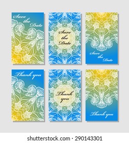 Vintage vector card templates. Can be used for Save The Date, baby shower, mothers day, valentines day, birthday cards, invitations. Template Vector response card save the date card